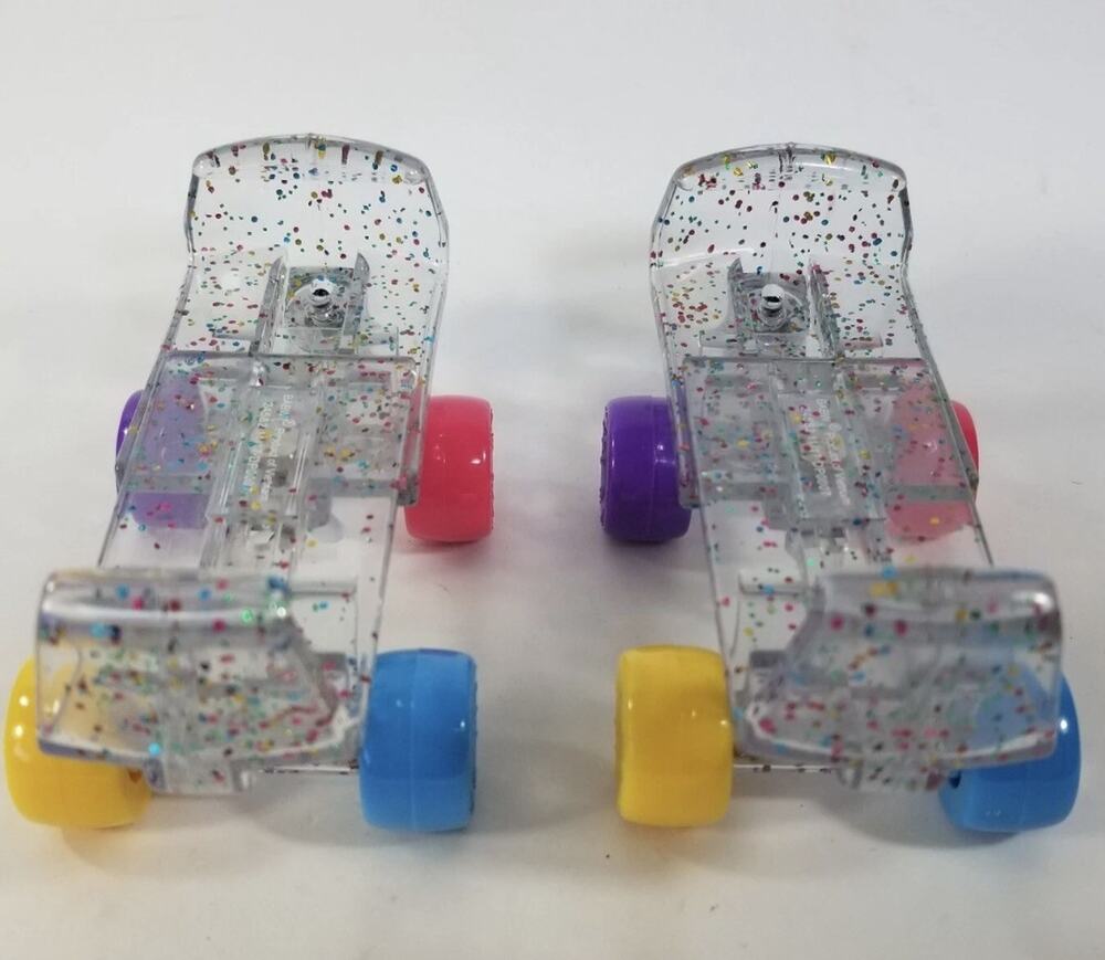 Build-A-Bear Clear Sparkly Roller Skates Toy Accessory Adjustable